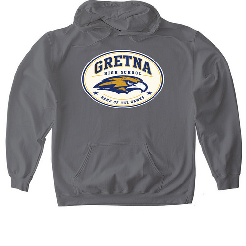 Always a Hawk - Gretna Hawks, a Charcoal Gildan Softstyle Pullover Hoodie