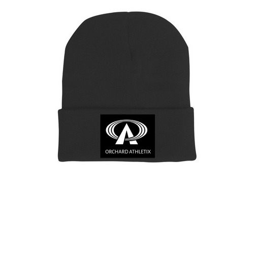 ORCHARD ATHLETIX BEANIE, a Black Printed Cuffed Beanie
