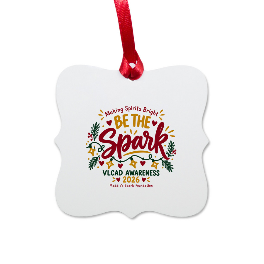 2026 VLCAD Awareness Holiday Ornament, a White Aluminum Square Ornament