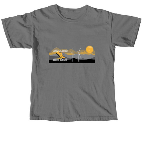 Run Club Windmill, a Grey Comfort Colors Unisex Tee