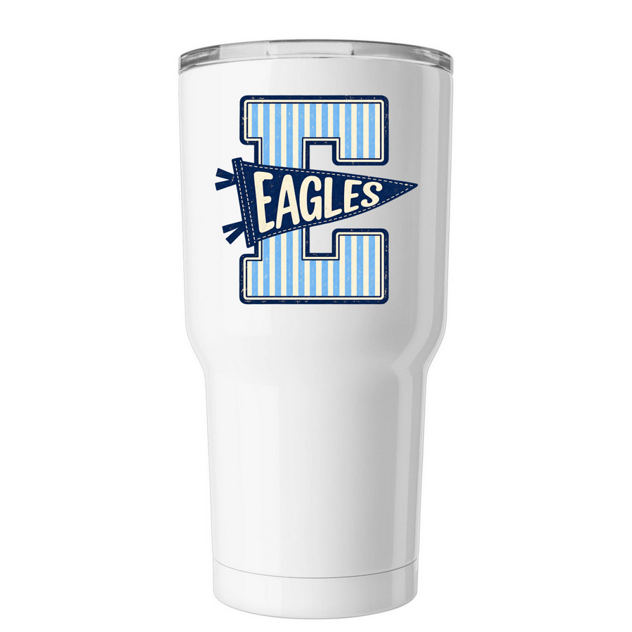Haslet Checkers Tumbler, a White Insulated Tumbler