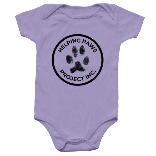 Helping Paws Onesie, a Lavender Infant Onesie