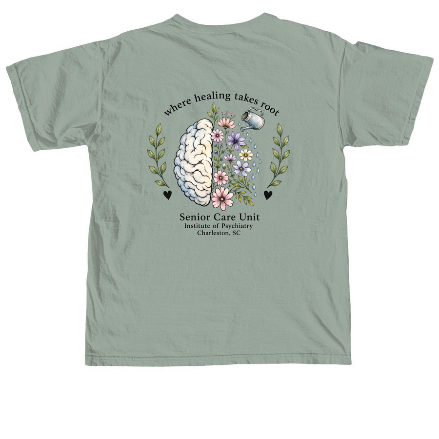 Where Healing Takes Root, a Bay Comfort Colors Unisex Tee (back-view)