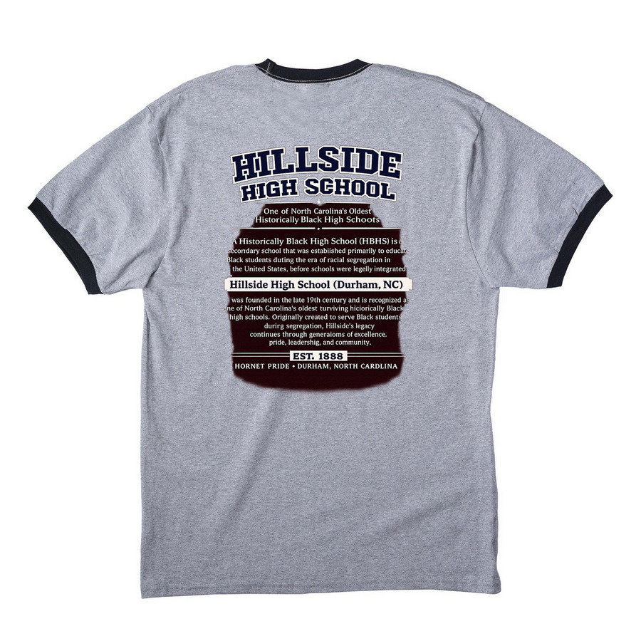 I LOVE HHS, a Athletic Heather/ Jet Black Cotton Ringer Tee (back-view)