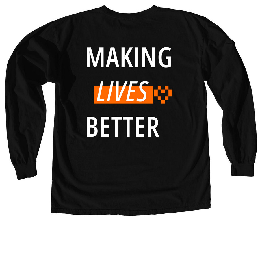 Share the Love (Navy & Black), a Black Comfort Colors Long Sleeve Tee (back-view)