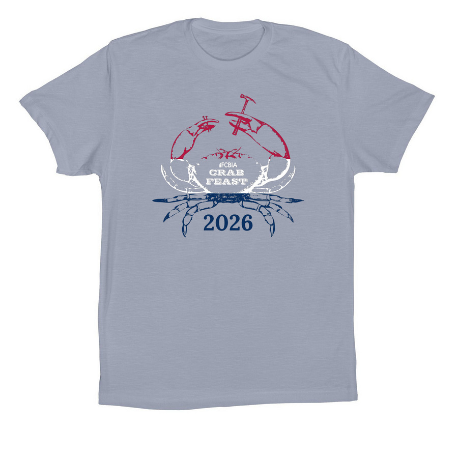 2026 Annual FCBIA Crab Feast T-Shirt, a Vintage Denim Premium Cotton Tee