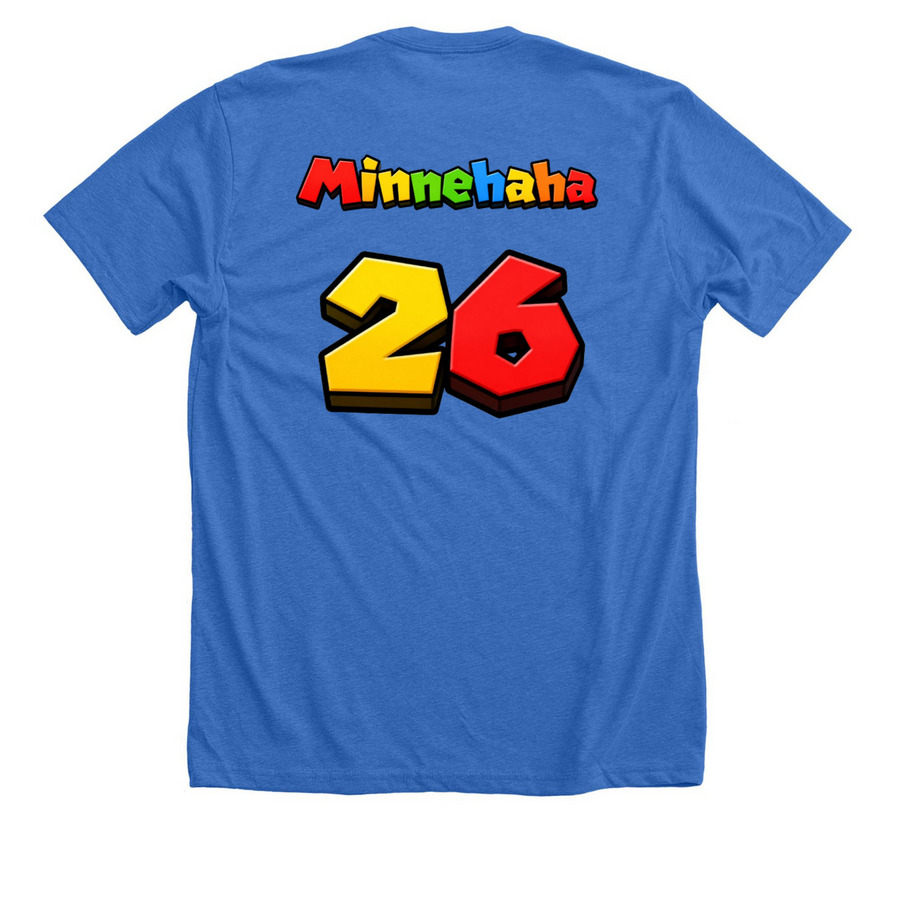 Daddio Kart, a Heather True Royal Premium Unisex Tee (back-view)