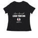Live Laugh LEASH YOUR DOG, a Black Women's Relaxed V-Neck Tee