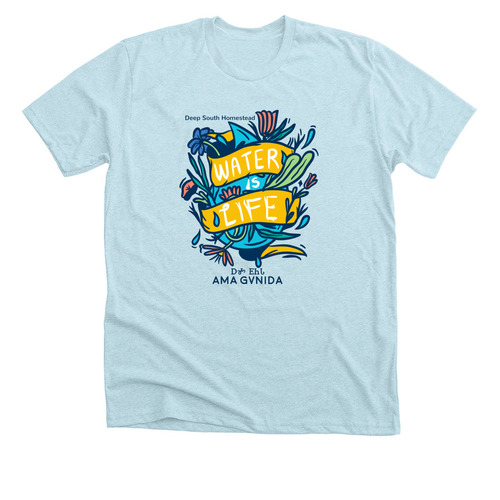 Water is life, a Heather Ice Blue Premium Unisex Tee