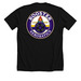 Rooster Aerobatics, a Solid Black Blend Premium Unisex Tee (back-view)
