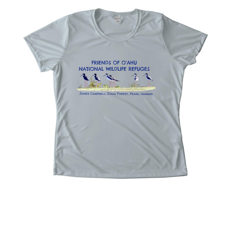 Celebrate O?ahu National Wildlife Refuges, a Silver Women's Performance Tee