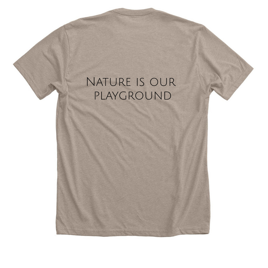 Green World School Gear, a Heather Stone Premium Unisex Tee (back-view)