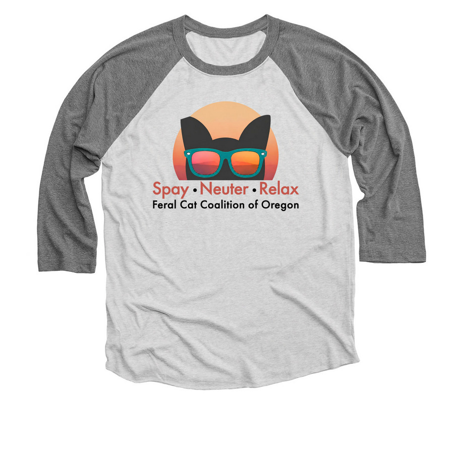 Spay Neuter Relax, a Premium Heather and Heather White 3/4 Sleeve Baseball Tee
