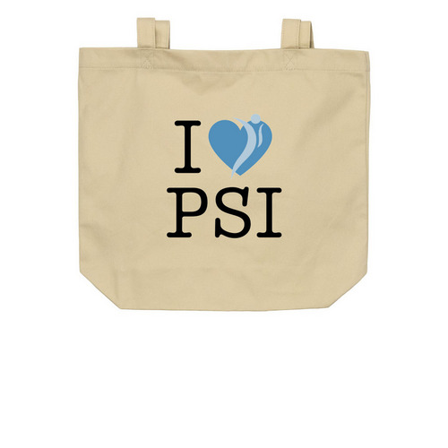 I LOVE PSI Tote, a Oyster Organic Cotton Tote Bag
