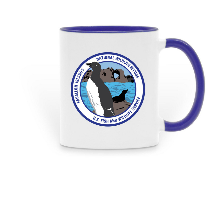 Farallon Islands NWR Mug, a Dark Blue Two-Tone Ceramic Mug