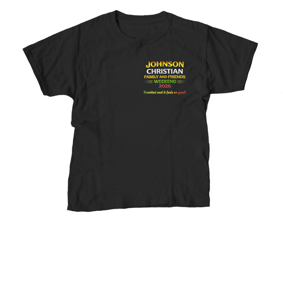 Family and Friends Weekend 2026, a Black Youth Unisex Tee