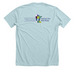 Not here.&nbsp;, a Heather Ice Blue Premium Unisex Tee (back-view)