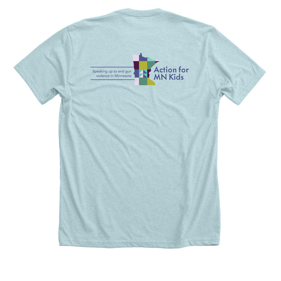 Not here.&nbsp;, a Heather Ice Blue Premium Unisex Tee (back-view)