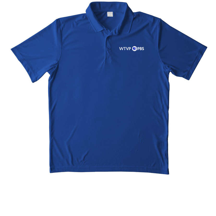 WTVP PBS Classic Merch, a True Royal Unisex Performance Polo