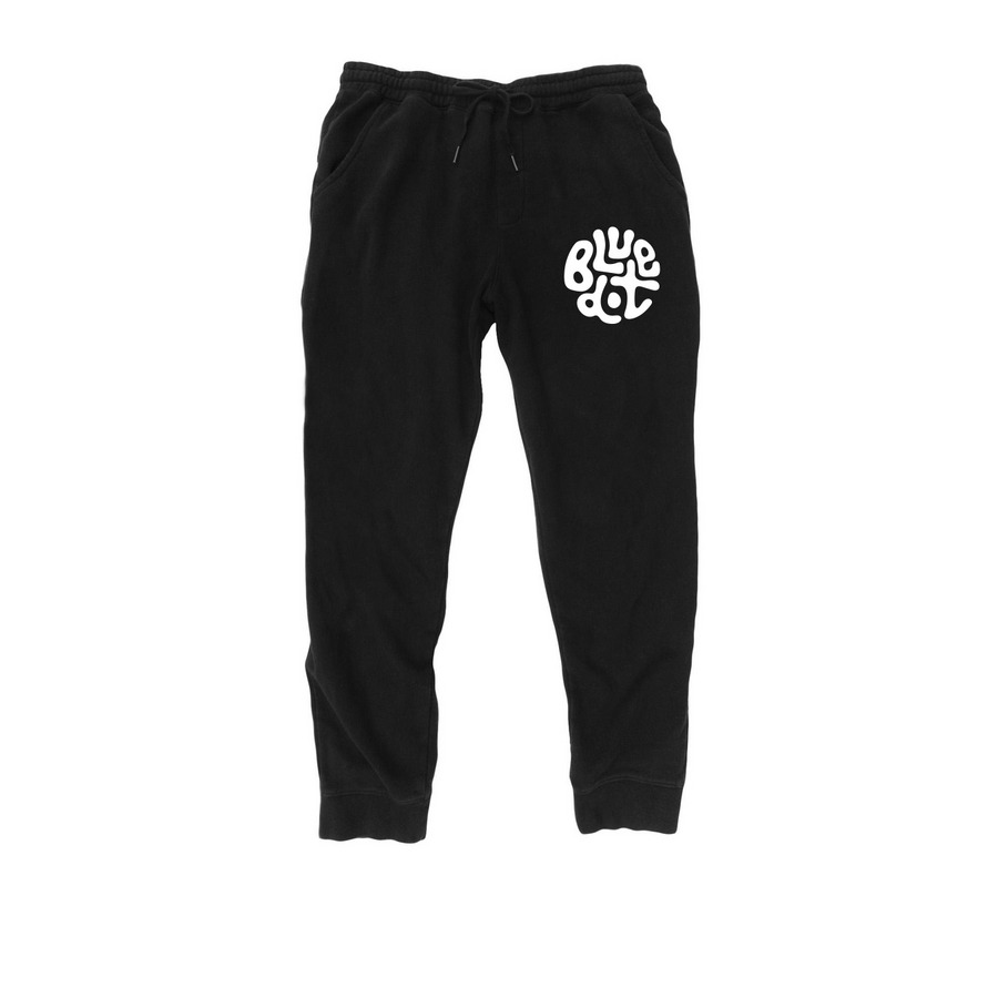 cozy blue dot sweatpants, a Black Midweight Fleece Joggers