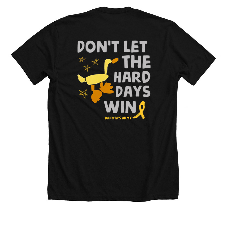 Hard Days Ducky, a Solid Black Blend Premium Unisex Tee (back-view)