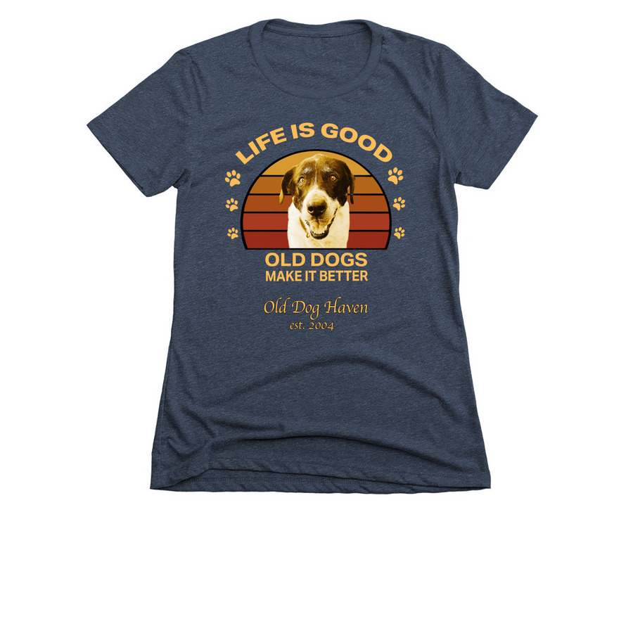 Life is GOOD, a Midnight Navy Women's Slim Fit Tee