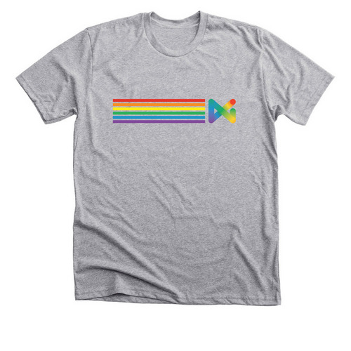 Rainbow Stripe NMI Pride, a Athletic Heather Premium Unisex Tee