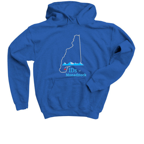 T1D Front Logo Sweatshirts, a Royal Blue Youth Pullover Hoodie