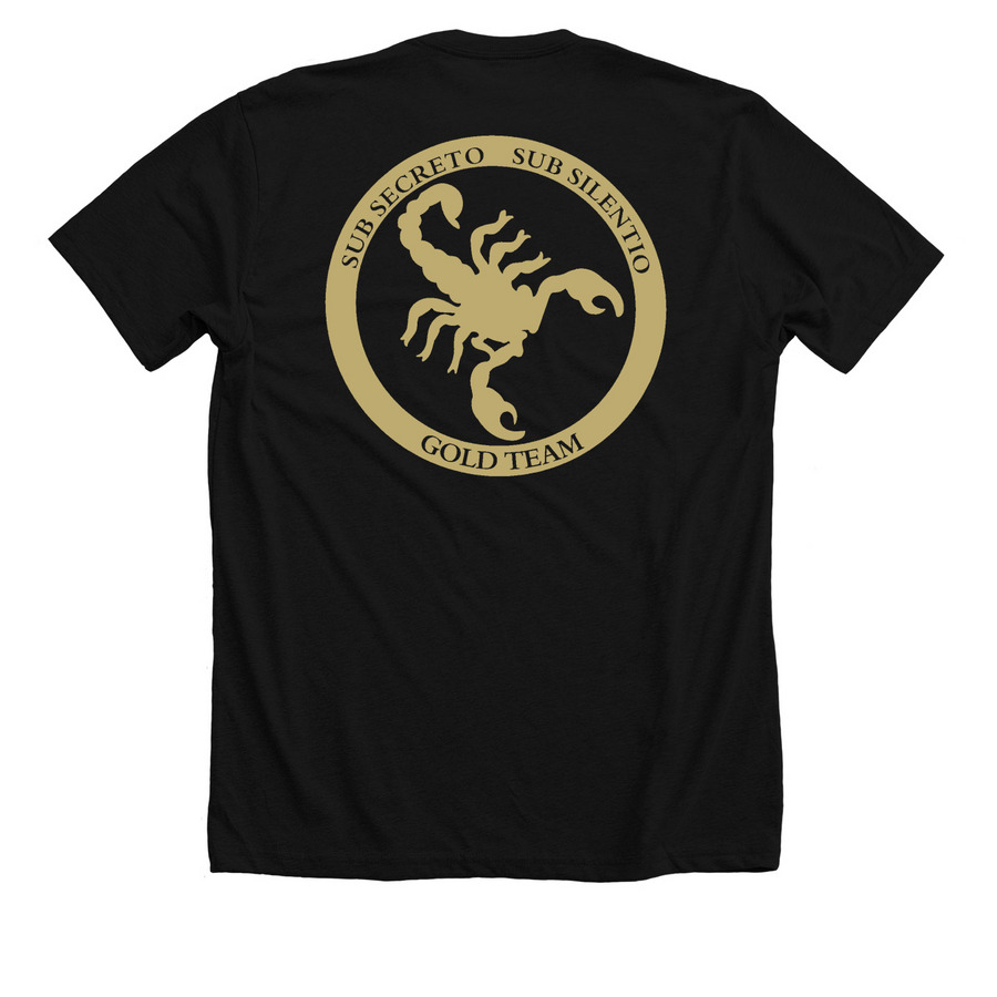 Gold Athletic T, a Solid Black Blend Premium Unisex Tee (back-view)