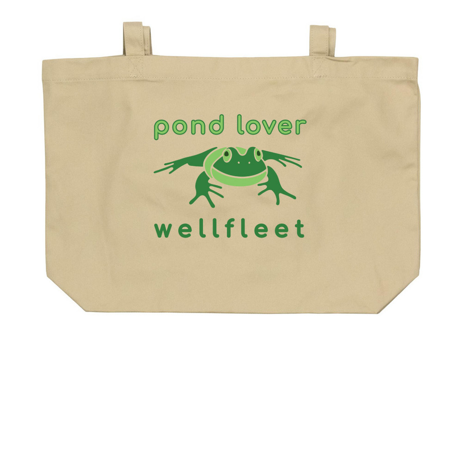 pond lover TOTE, a Oyster Large Organic Cotton Tote Bag