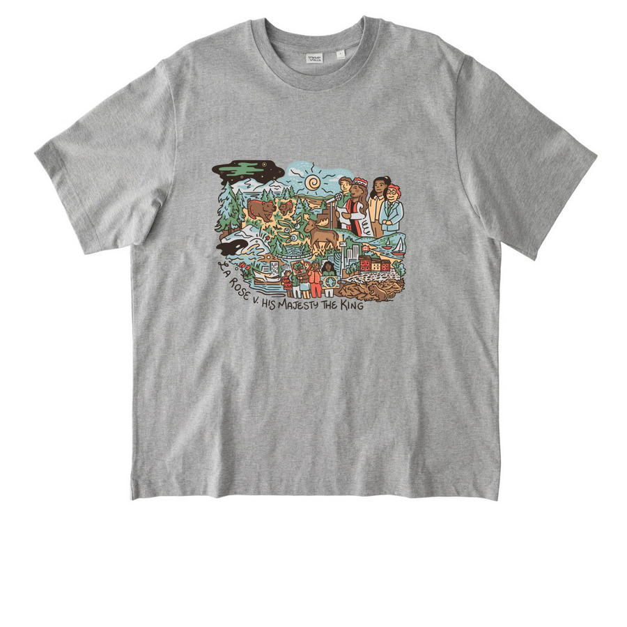 Youth v. Canada Illustrated Tops, a Heather Grey Stanley/Stella Unisex Freestyler Heavyweight Tee