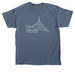 Church Outline - White, a Indigo Blue Classic Unisex Tee
