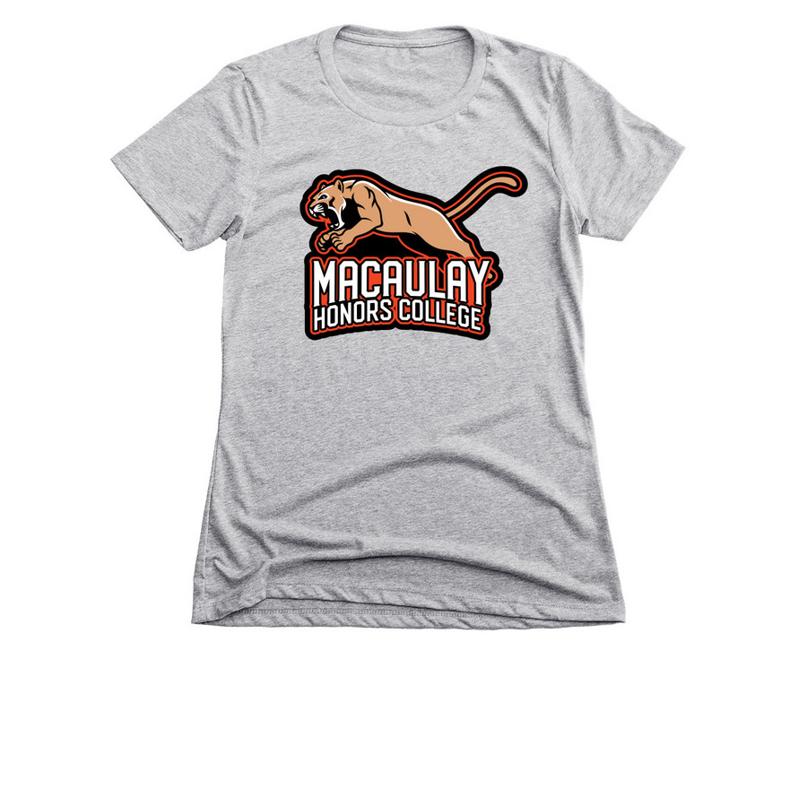 Macaulay Mountain Lion, a Dark Heather Grey Women's Slim Fit Tee