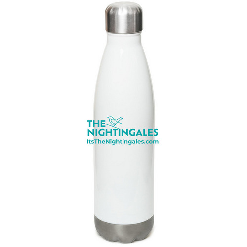 Wet Your Whistle, a White Stainless Steel Water Bottle