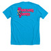 Feathers & Fangs, a Neon Blue Premium Unisex Tee (back-view)