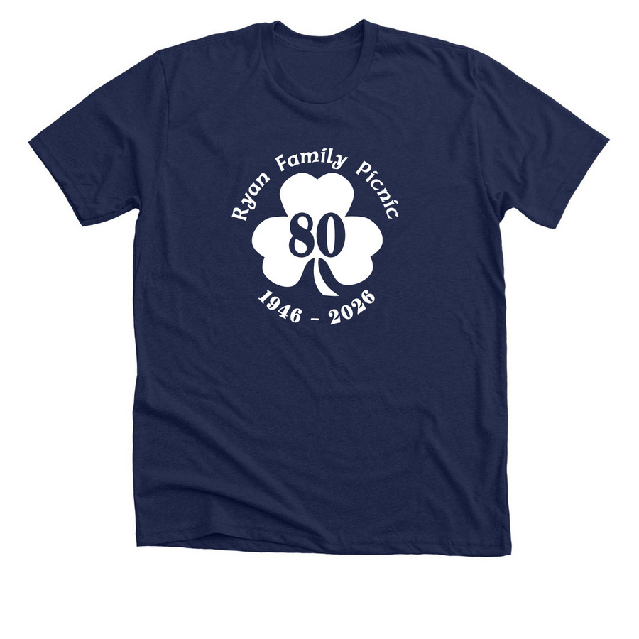 White Logo Shirts, a Solid Navy Blend Premium Unisex Tee