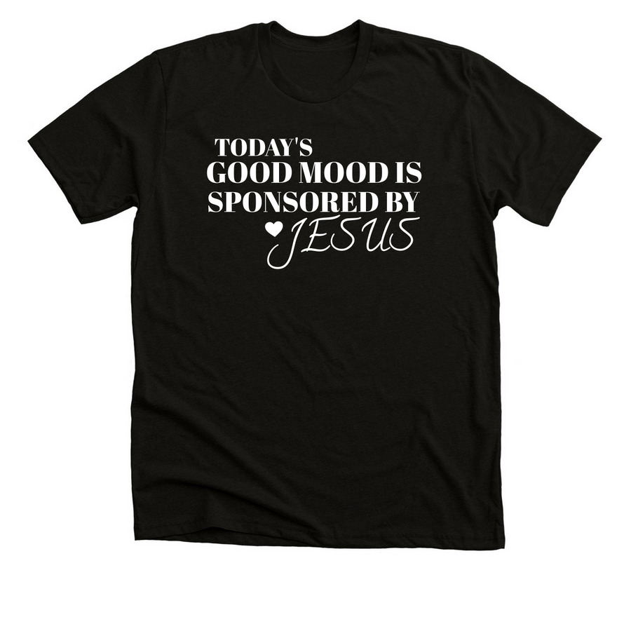 Sponsored By Jesus, a Solid Black Blend Premium Unisex Tee