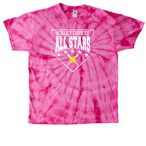 SC 10u All Stars Home Dark / Pink 2, a Pink Classic Tie Dye Tee