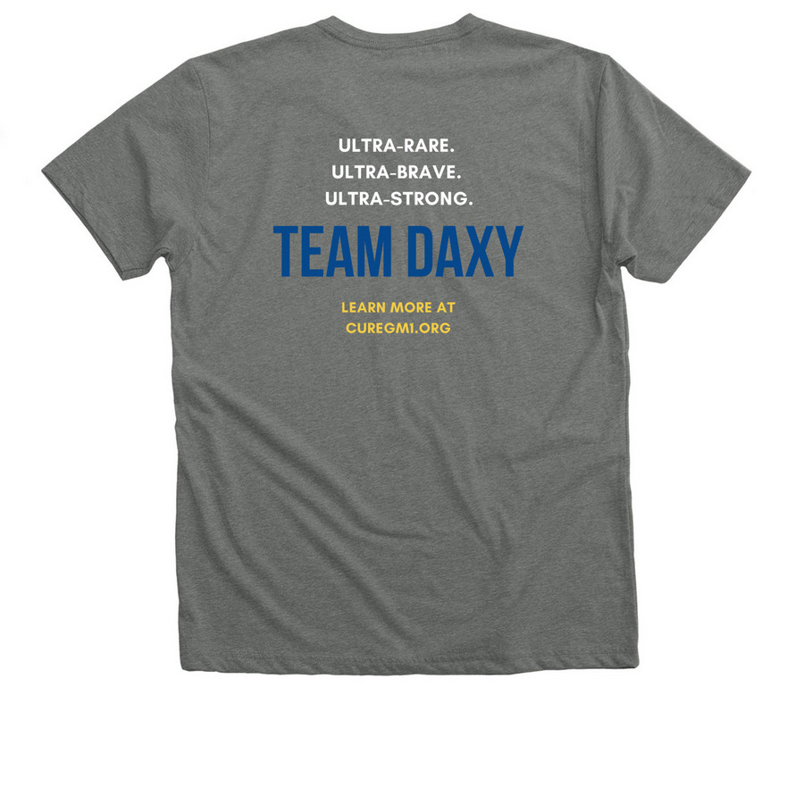 Team Daxy: Never Stop Fighting For GM1, a Deep Heather Premium V-Neck Tee (back-view)
