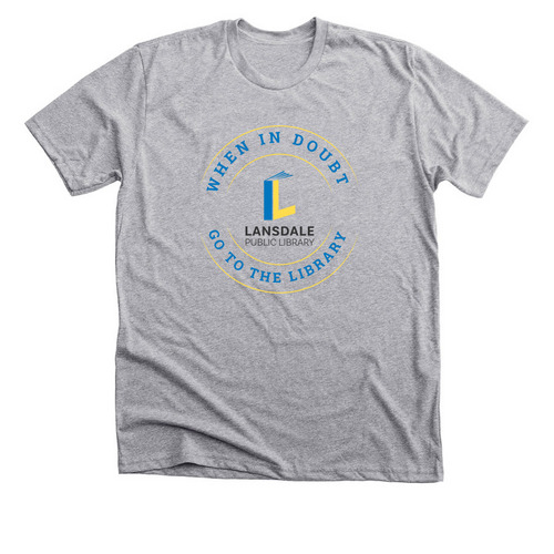 When in doubt, go to the library, a Athletic Heather Premium Unisex Tee