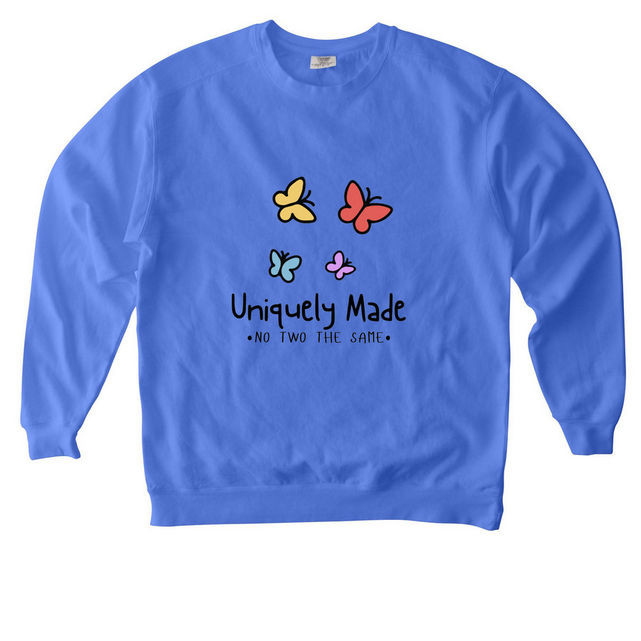 CG Unique Tees, a Flo Blue Comfort Colors Crewneck Sweatshirt