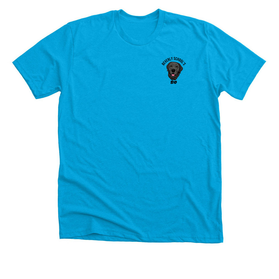 Support Dog T-Shirts: Beverly's Bo, a Neon Blue Premium Unisex Tee