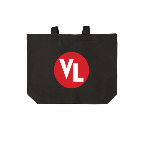 Black VL Tote Bag, a Deep Black Cotton Canvas Tote Bag