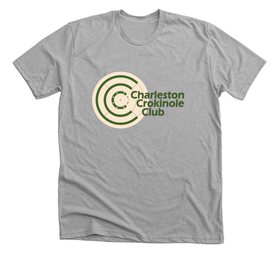 Charleston Crokinole Club Logo, a Athletic Heather Premium Unisex Tee