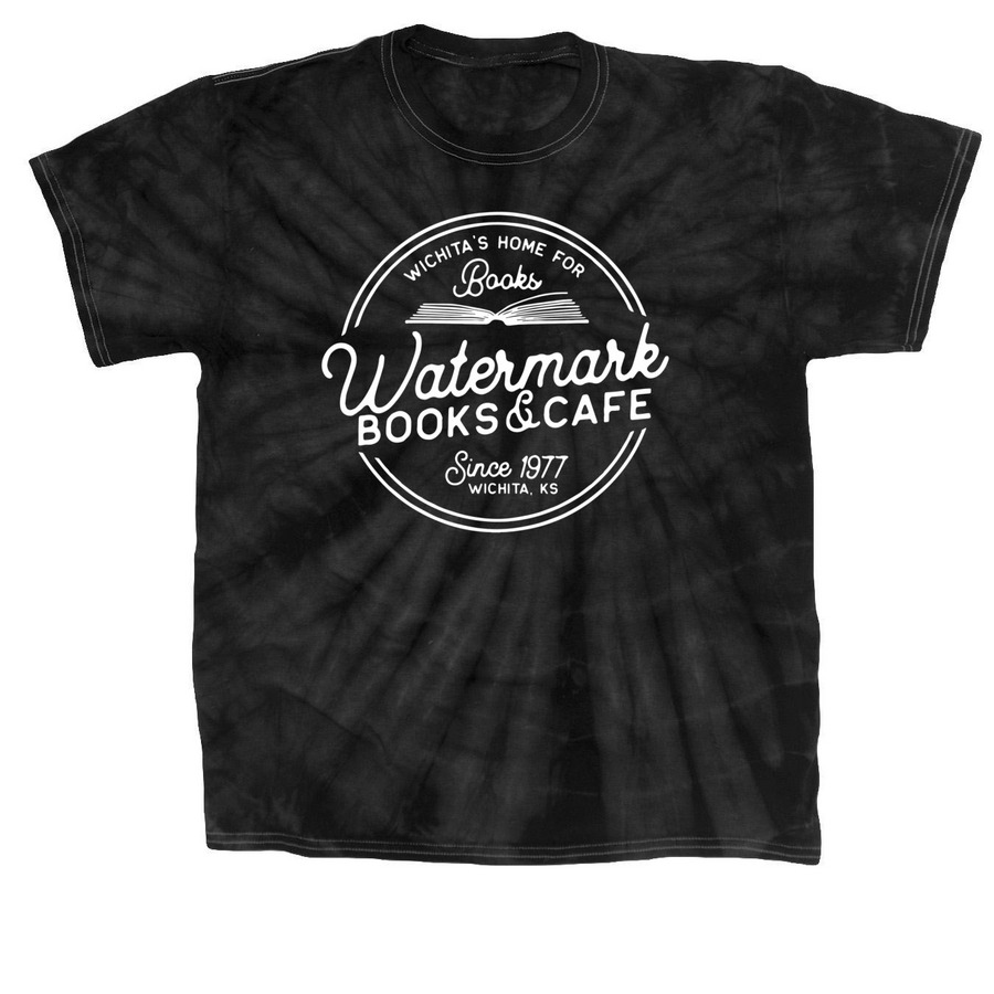 Watermark Home for Books Shirt, a Black Classic Tie Dye Tee