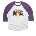 We Stand with Kabul Small Animal Rescue, a Purple Rush and Heather White 3/4 Sleeve Baseball Tee