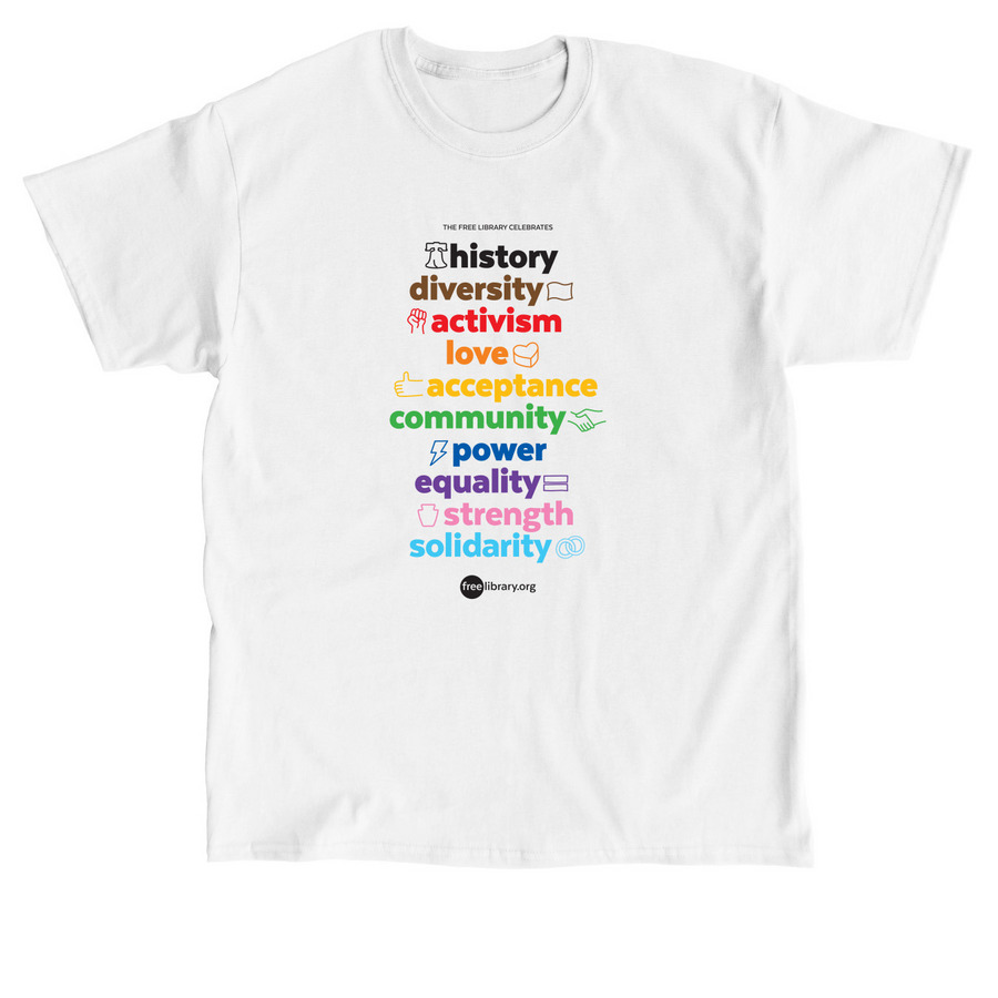 Free Library of Pride, a White Classic Unisex Tee