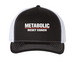 Metabolic Reset Trucker Hat, a Black/ White Printed Five-Panel Trucker Cap