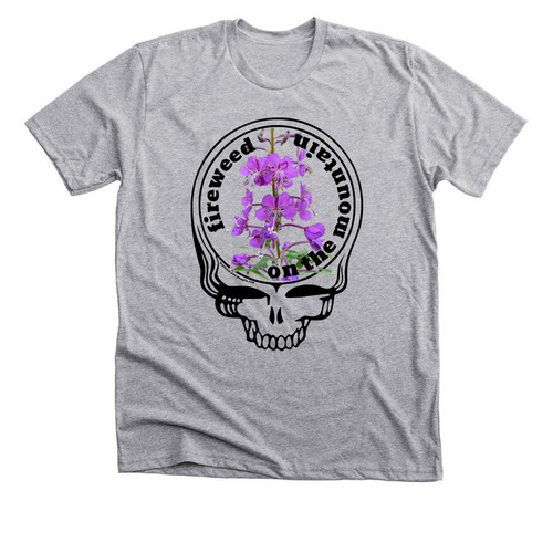 Fireweed on the Mountain Stealie, a Athletic Heather Premium Unisex Tee