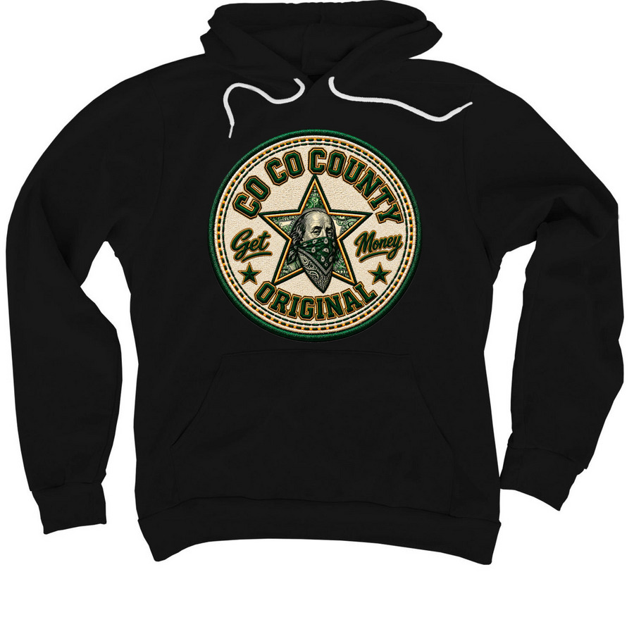 CO CO COUNTY ? GET MONEY HUSTLER, a Black Premium Pullover Hoodie